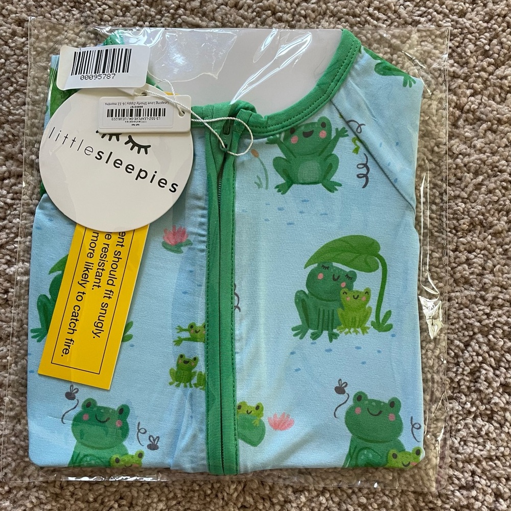 Little Sleepies Leaping Love Shorty 🐸, 6-12, NIB